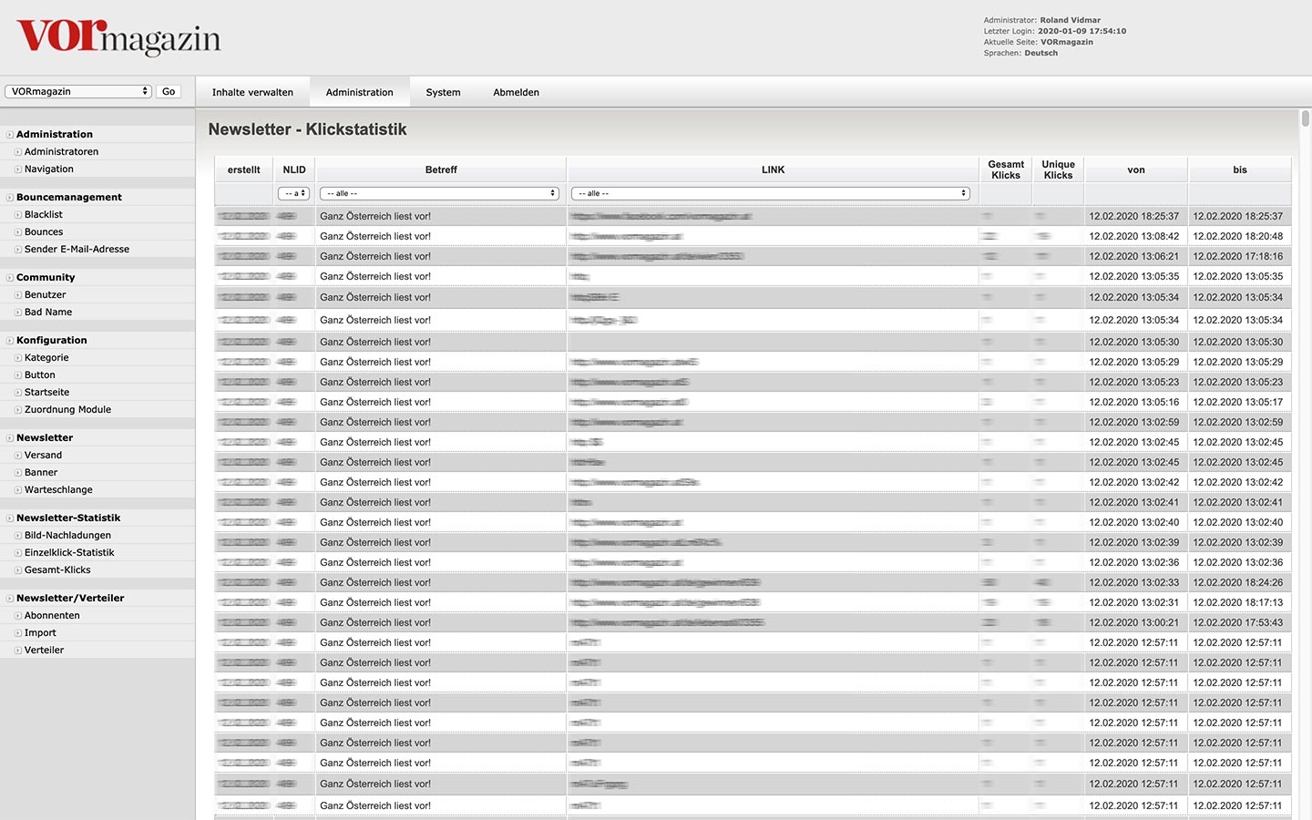 Vormagazin | vormagazin.at | 2014 | CMS (Newsletter Stats) © echonet communication