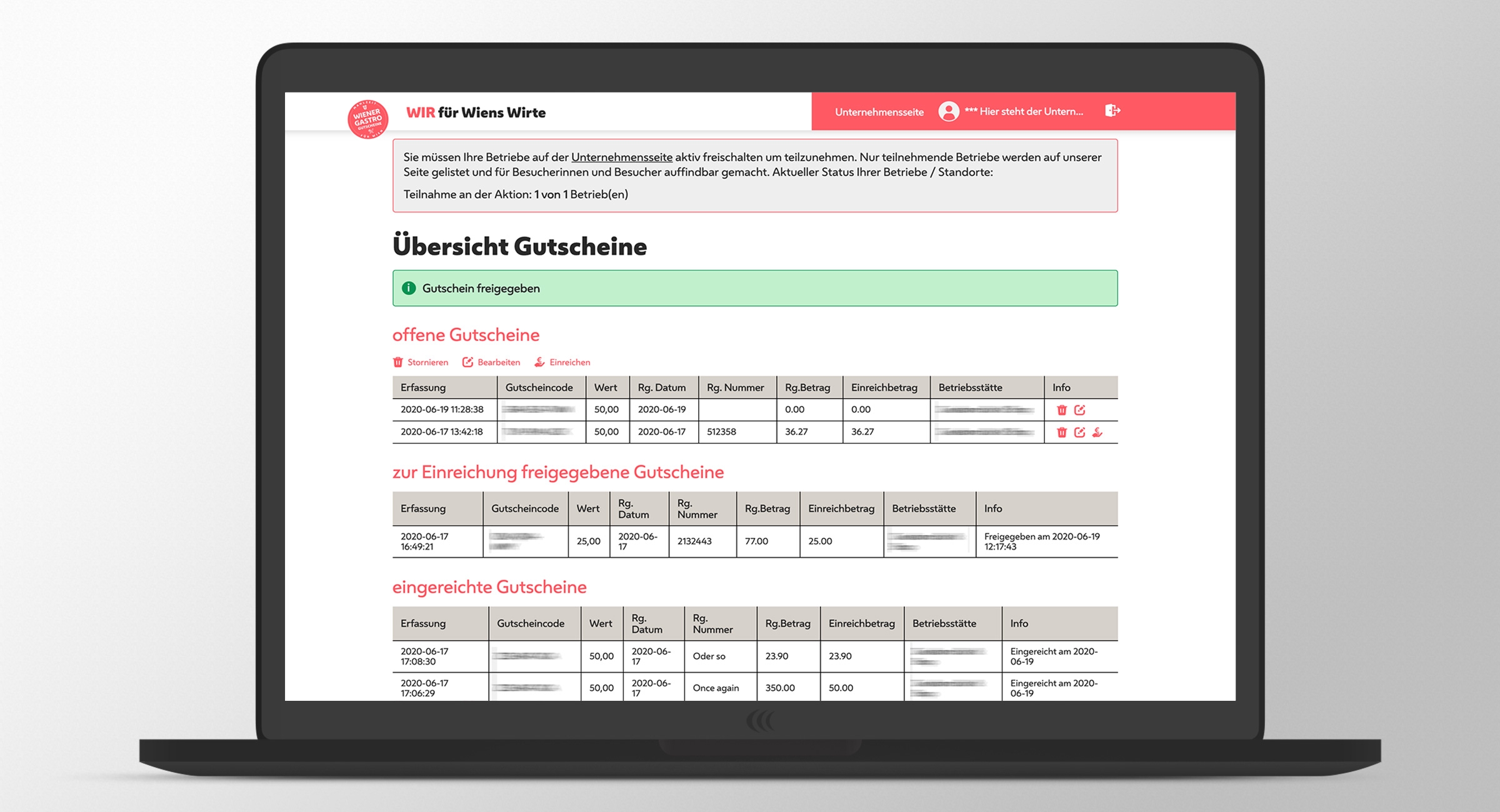 Wiener Gastrogutschein | wienergastrogutschein.at | 2020 (Company Laptop 05) © echonet communication